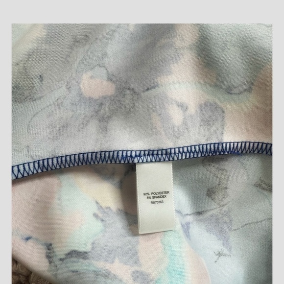 Neiman Marcus Dress Fit And Flare Mini Dress Sleeveless Watercolor Stretch Knit - Picture 11 of 12